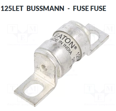 Eaton/Bussmann 125LET Fuse, 100A 240 VAC, Bolt, Fast Acting HRC, View more