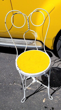 Wrought Iron - yellow  seat color - ice cream parlour chair