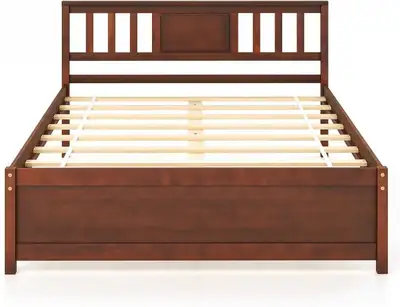 SlickBlue Full Size Wooden Platform Bed (Walnut Finish), View more