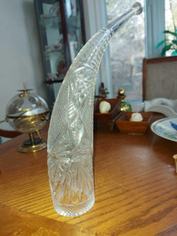 LARGE VINTAGE PINWHEEL CRYSTAL 14" ARMENIAN DRINKING HORN - MADE