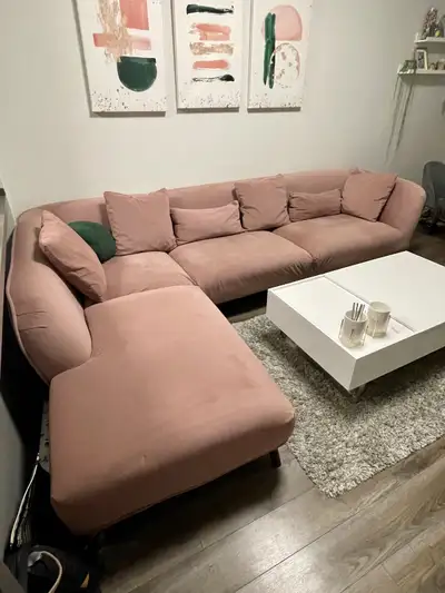 Blush Pink Structube Delano Sectional Sofa, View more