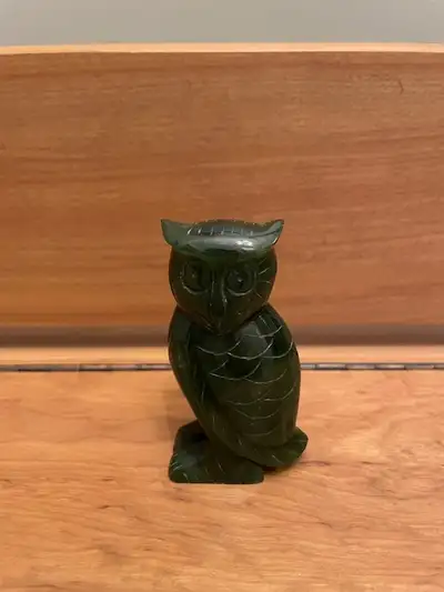 Jade owl carving; new price, View more