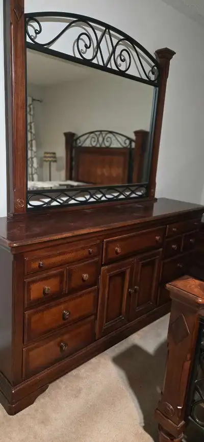 Solid Wood Dresser with Mirror, View more
