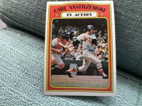 Carl Yastrzemski 1972 TOPPS In Action card
