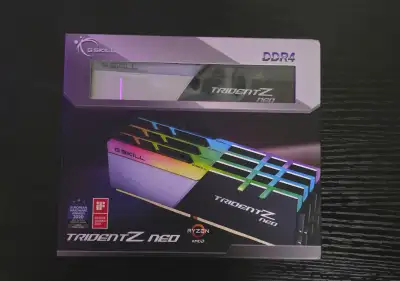 Brand new 64GBs of DDR4 ram from a RMA. Decided to upgrade to AM5. Model number F4-3600C16Q-64GTZNC.