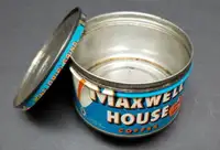 Vintage Maxwell House Coffee Tin Half Pound with Lid