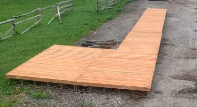 56 ft dock 48ft dock 6 ft wide with 12-16 sitting area with 8 ft ramp all aluminum Frame some legs n...