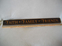 "FAITH * FAMILY * FRIENDS" Wooden Wall Sign