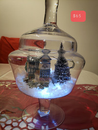 Christmas village in a jar, decor, new