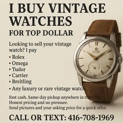 I BUY VINTAGE WATCHES – TOP DOLLAR PAID, View more
