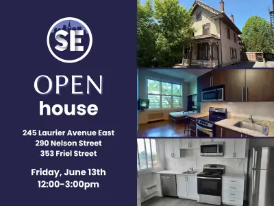 OPEN HOUSE - FRI, JUNE 13th - 12-3PM - 245 LAURIER AVE EAST