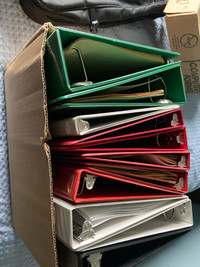 Box of used binders 