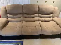 Microsuede Leather Loveseat & Couch Reclining  Set 