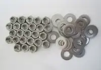 25 Pc. 3/8-16 Stainless Steel Finished Hex Nuts & Flat Washers