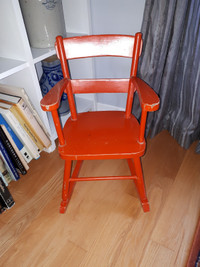 Antique Child's rocking chair , red