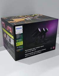 Philips Hue White & Colour Lily Outdoor Spot Light 3-pack, BNIB