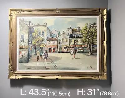 Vintage Original Oil canvas painting, Signed Large, $10, View more
