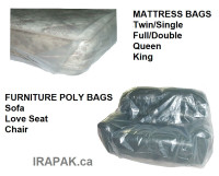 Mattress Bags and Furniture Poly Covers for Moving or Storage