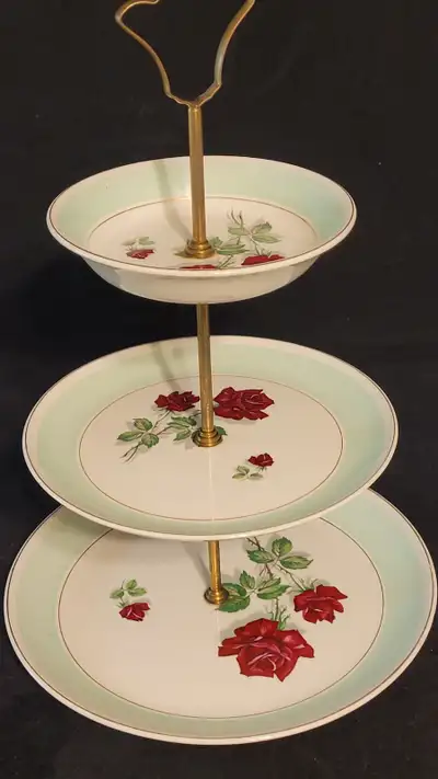 Royal Tudor Ware “Shadow Rose” 3 Tier Cake Stand, View more