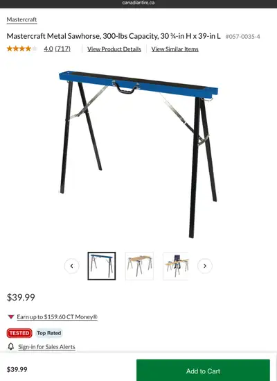 Mastercraft Metal Sawhorse, View more