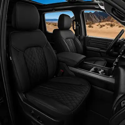 ❤️✅NEW IN BOX: Seat Covers for Dodge Ram 1500 2019-2025 - Black, View more