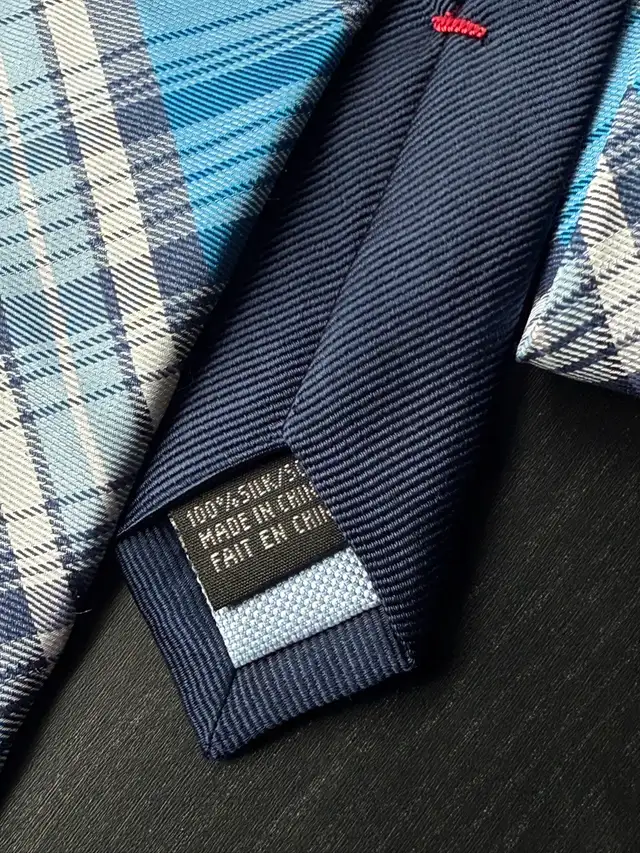Tommy Hilfiger Blue Plaid Silk Tie Made in Italy in Men's in Oshawa / Durham Region - Image 5