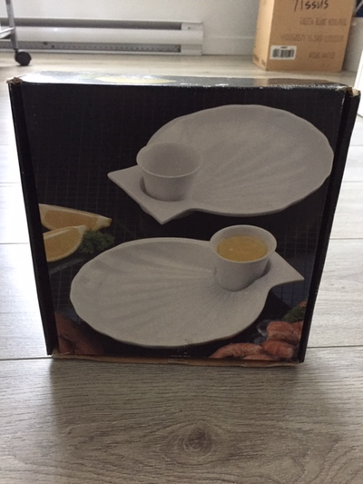 Plats pour fruits de mer avec coupe pour trempette, View more