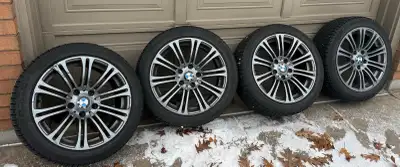I'm selling a set of used BMW winter tires, size 225/45R17, with rims. These tires were used one sea...
