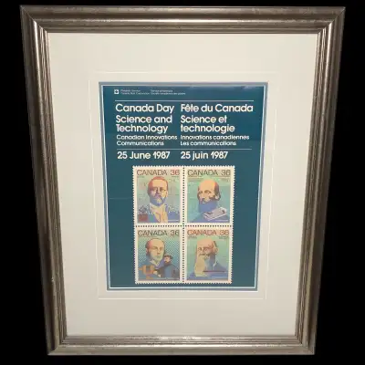 Framed Canada Day 1987 Science & Technology Stamp Cover Ex, View more