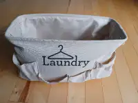 Collapsible canvas laundry basket