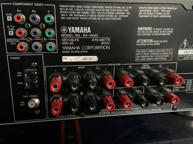 Yamaha Model RX-V440 AV Receiver in Stereo Systems & Home Theatre in Mississauga / Peel Region - Image 5