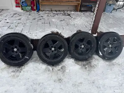225/65/17 winter tires and rims. 5x114.3 bolt pattern. They were used on a Chrysler 300. Also fit a...