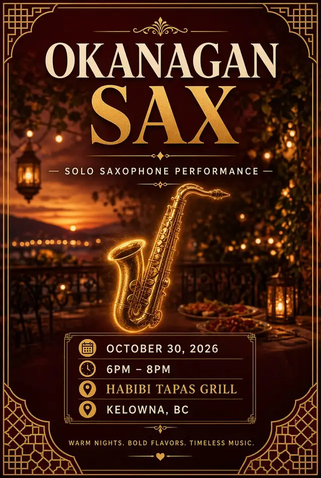 Okanagan Sax - Live show at Habibi Tapas Grill