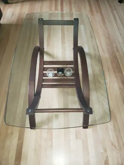 Glass and Wood Coffee Table, View more