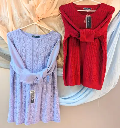 Women's Pullovers in Lilac and Red. Two for $40, New, Size L, View more