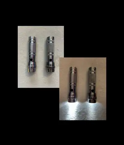 2 Silver Flashlights, View more