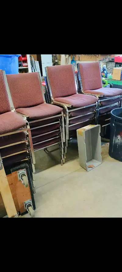 Matching Burgundy Cloth Stacking Chairs  - 58 Available, View more