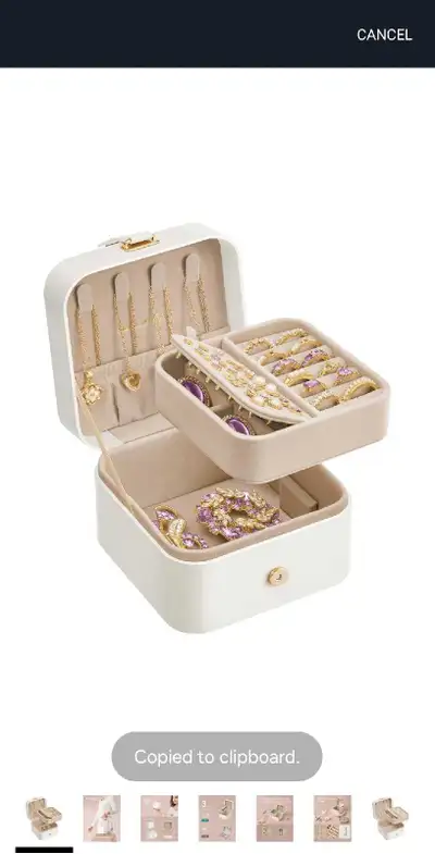 SONGMICS Jewelry Box, Travel Jewelry Case, 2-Layer Jewelry Holder Organizer, 4.4 x 4.6 x 2.8 Inches,...