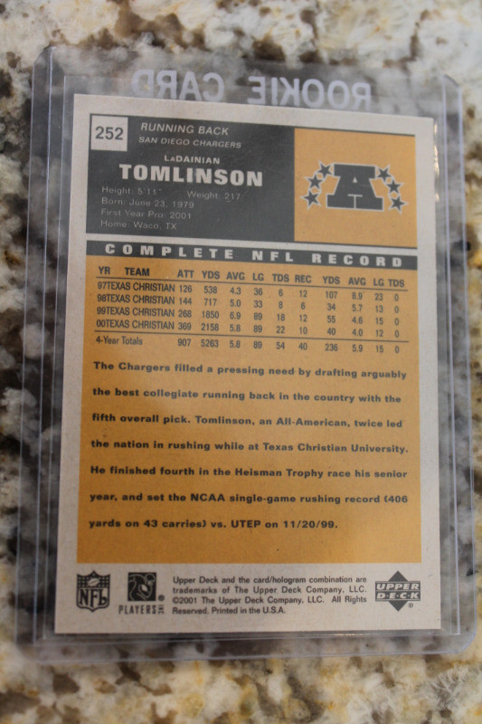 LaDainian Tomlinson Vintage Rookie Card at JJ Sports! in Arts & Collectibles in Chatham-Kent - Image 2