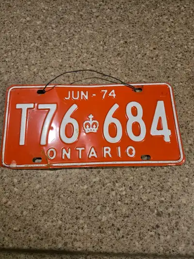 June 1974 Ontario plate, View more