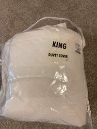 King Cotton White Duvet Cover Set with Pillow Shams