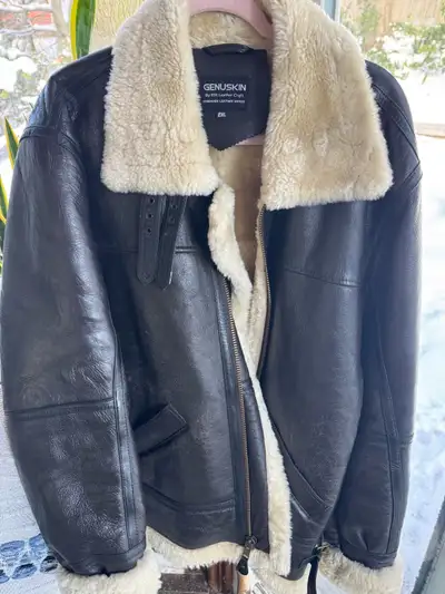 Genuskin Shearling Leather Jacket 2XL, View more