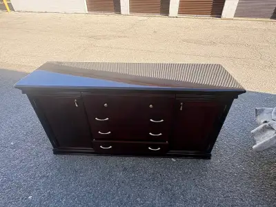 Free delivery used Dark Wood dresser with Drawers and Storage, View more
