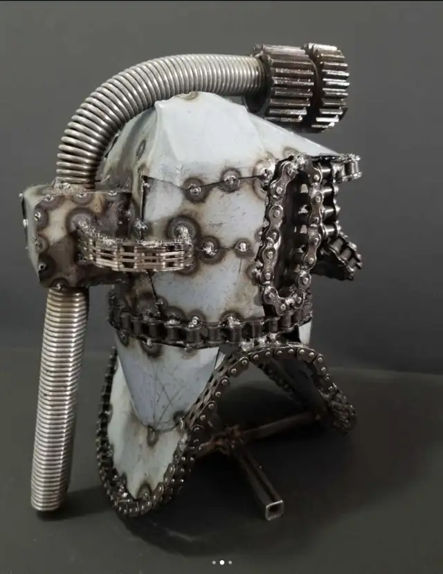 Metal Sculpture - Helmet  in Arts & Collectibles in Calgary - Image 3