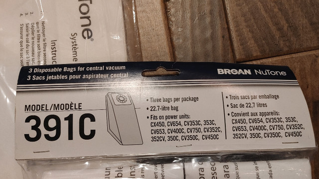 5 Broan 391C central vac vacuum bags in Vacuums in Edmonton - Image 2