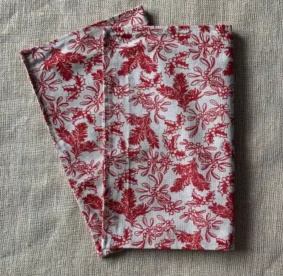 Holiday Christmas Happy Placemats Red & Beige Design 100% cotton, View more