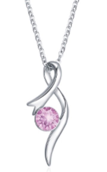 Brand New Swarovski Pink Crystal Angle Pendant with Necklace $35 in Other in Markham / York Region - Image 2