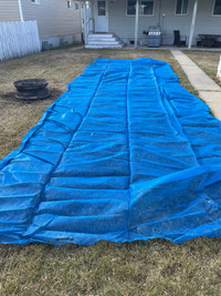 Blue mesh tarps 