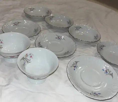 White Floral China Set (9 Pcs). I deliver63611957273475120