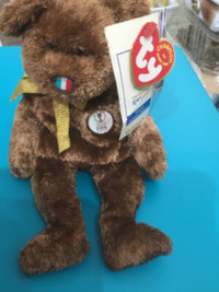 Authentic TY Beanie Baby - Champion the World Cup Bear, Italy, 2